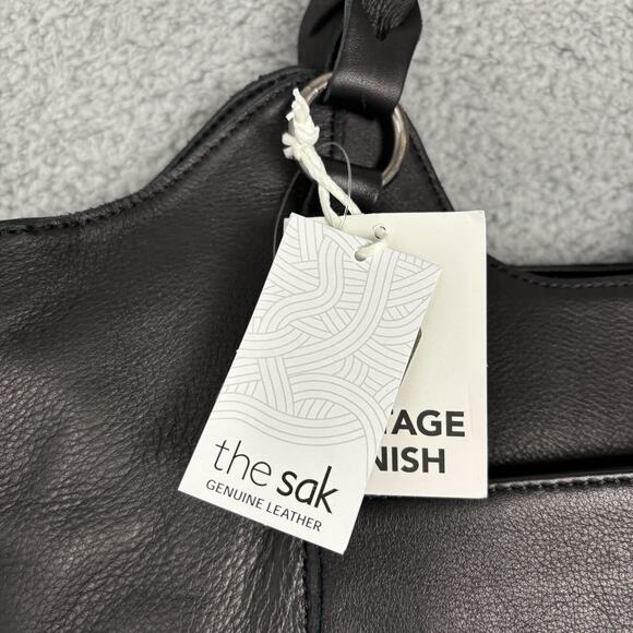 The Sak Shoulder Bag Buttery Leather Large Black Tassels New NWT - Picture 2 of 16